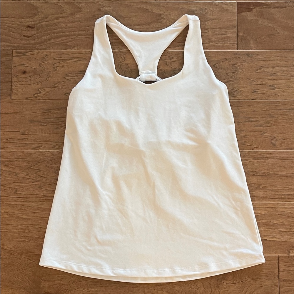 All in‎ Motion White Athletic Tank Top with Shelf Bra XXL